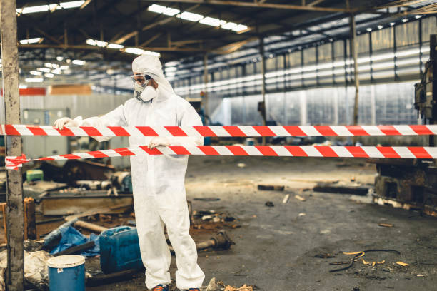 Professional Biohazard Cleanup technician working in East Sparta, OH